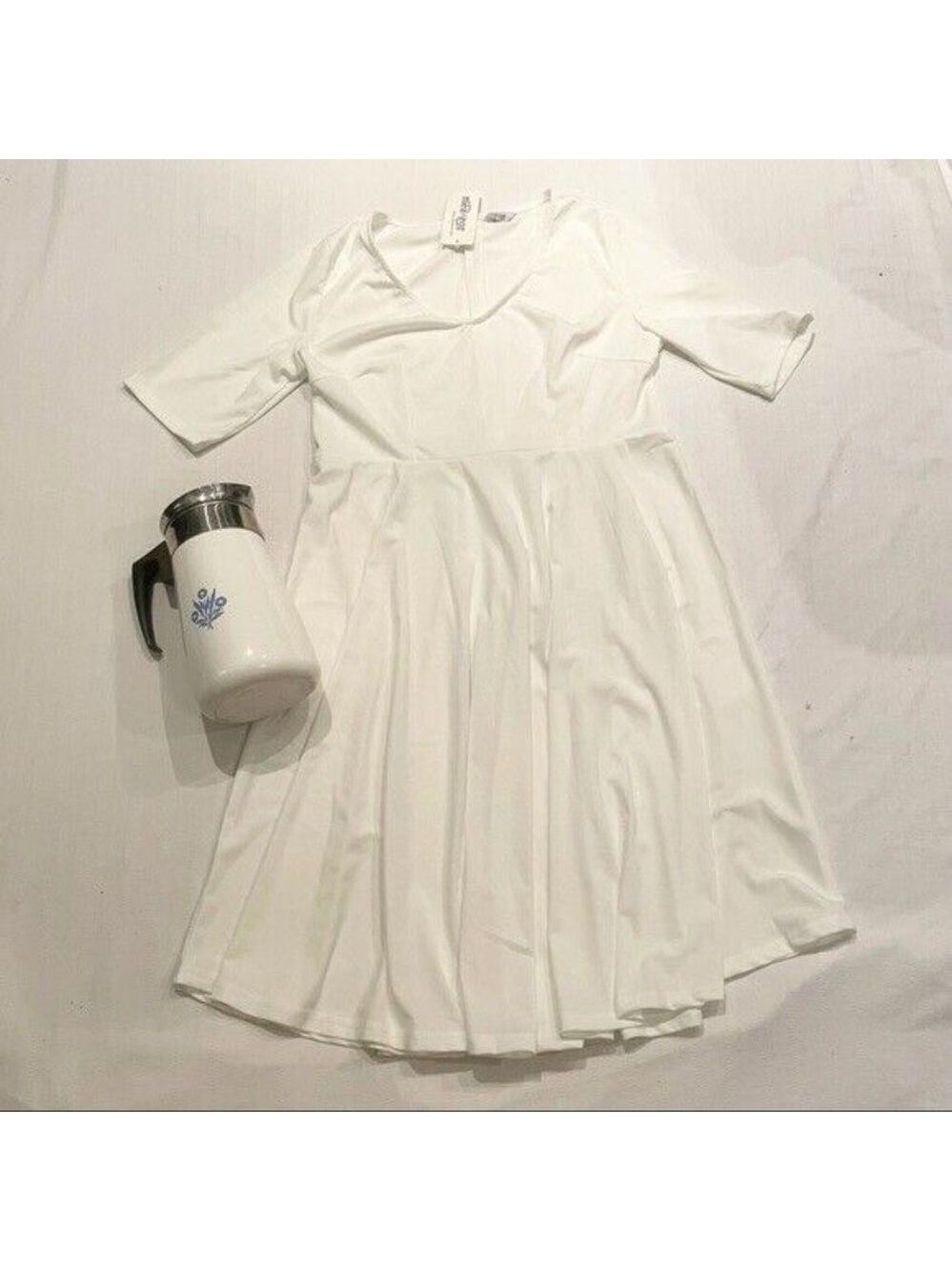 Meaveor Fit & Flare White Dress Unlined Size XXL